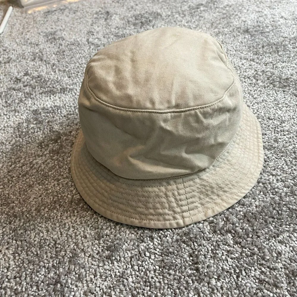 Unbranded Bucket Hat Kids One Size Beige Cotton Sun Cap Solid Basic Outdoor